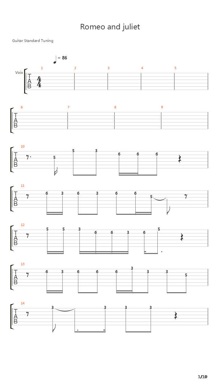 Romeo And Juliet吉他谱