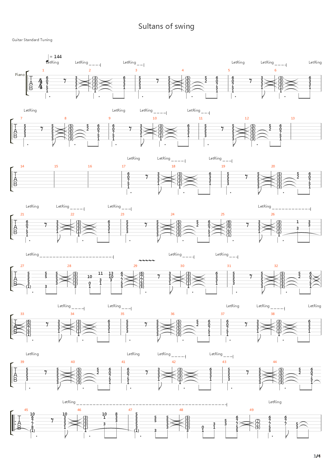 Sultans Of Swing吉他谱