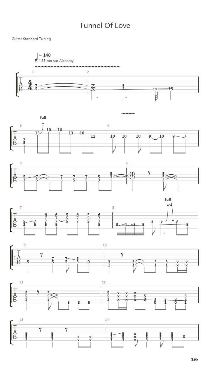 Tunnel Of Love吉他谱