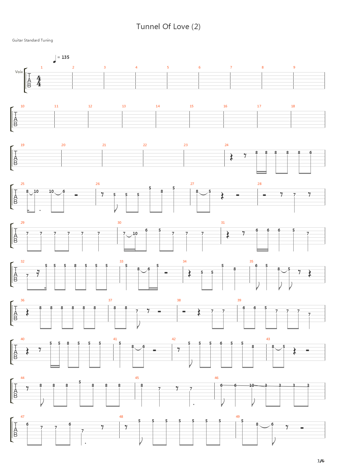 Tunnel Of Love吉他谱