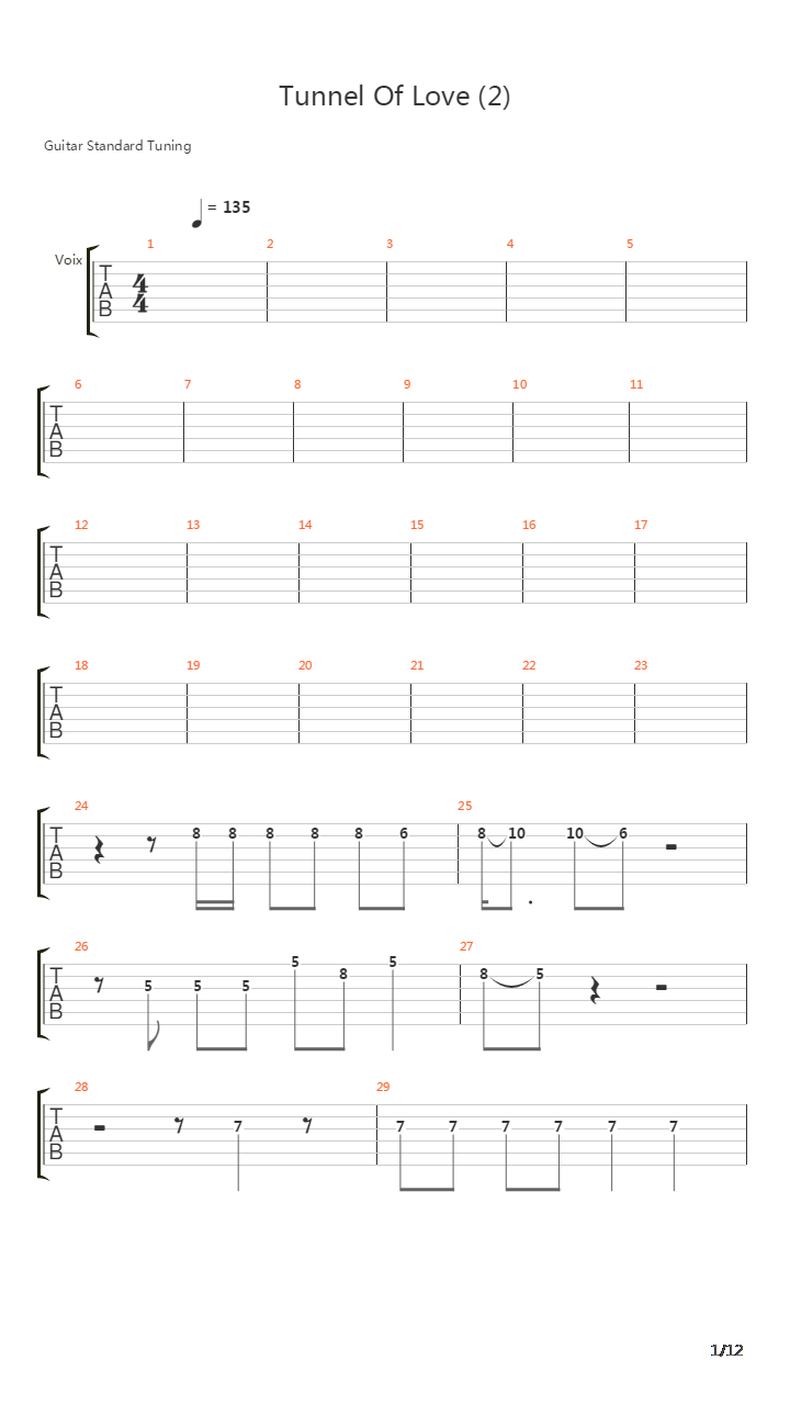 Tunnel Of Love吉他谱