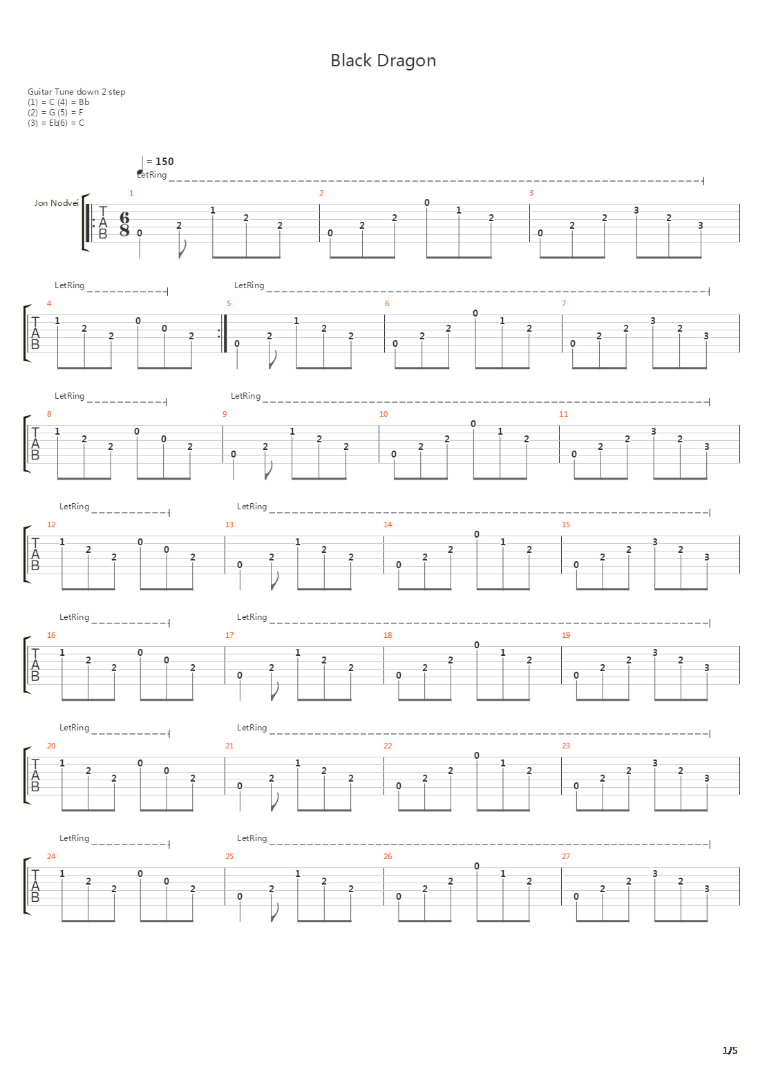Black Dragon吉他谱