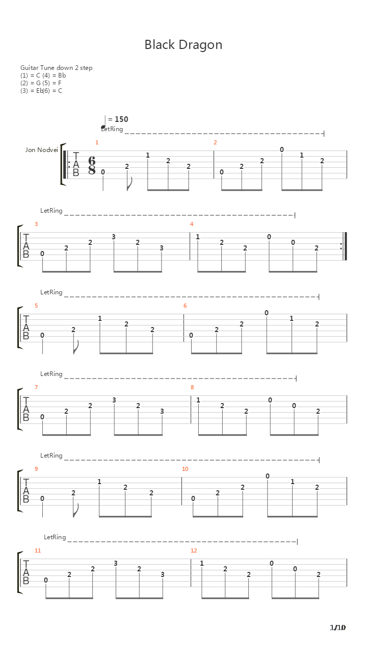 Black Dragon吉他谱