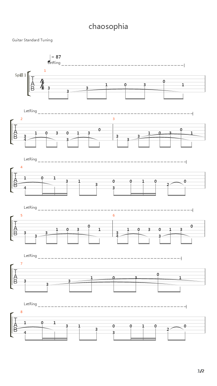Chaosophia吉他谱