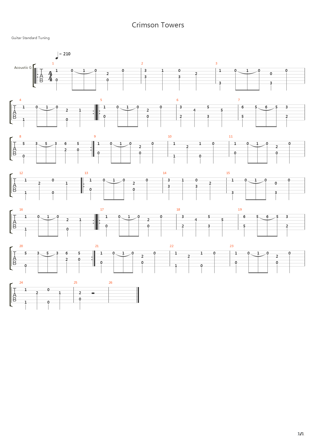 Crimsom Towers吉他谱