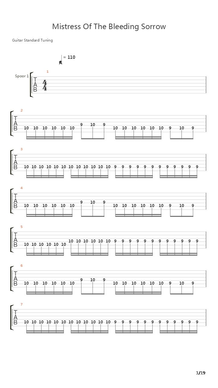 Mistress Of The Bleeding Sorrow吉他谱