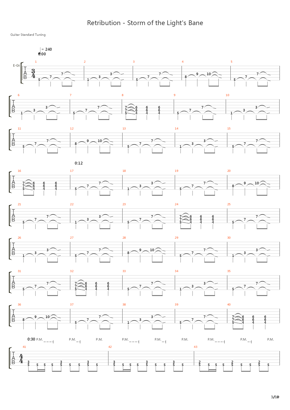 Retribution - Storm Of The Lights Bane吉他谱