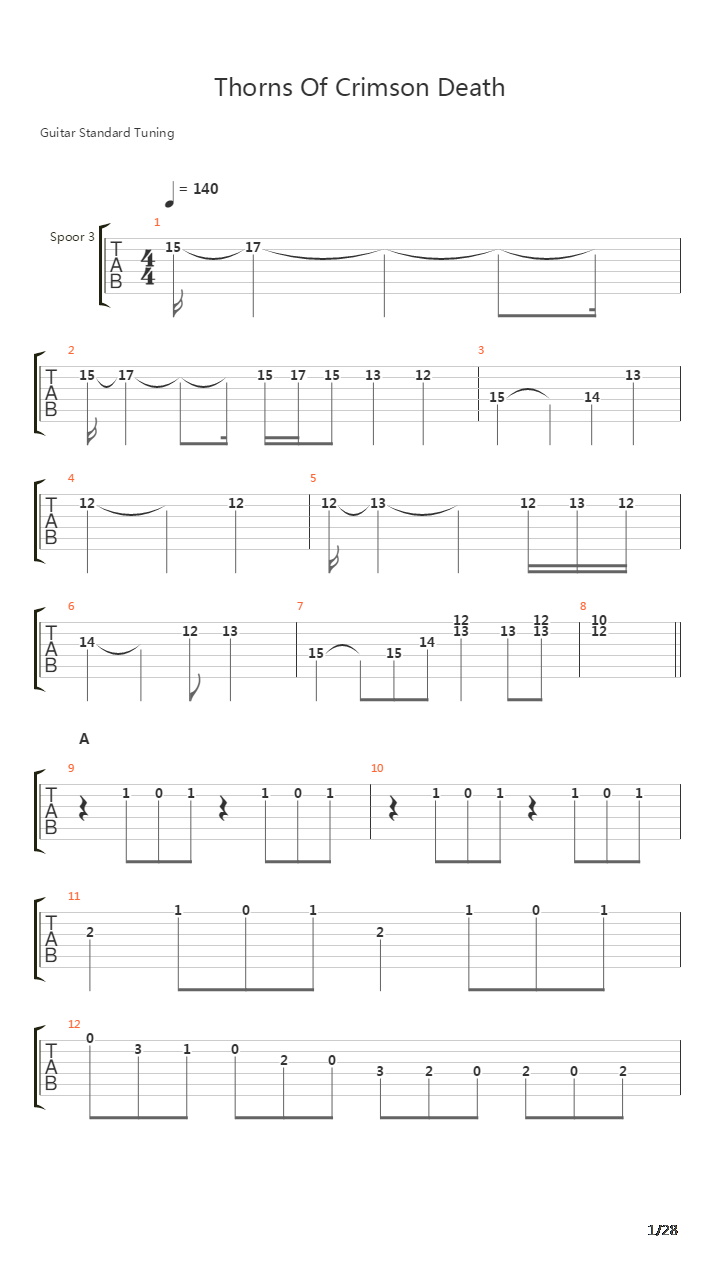 Thorns Of Crimsons Death吉他谱