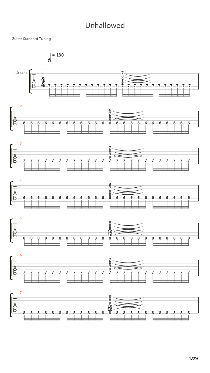 Unhallowed吉他谱