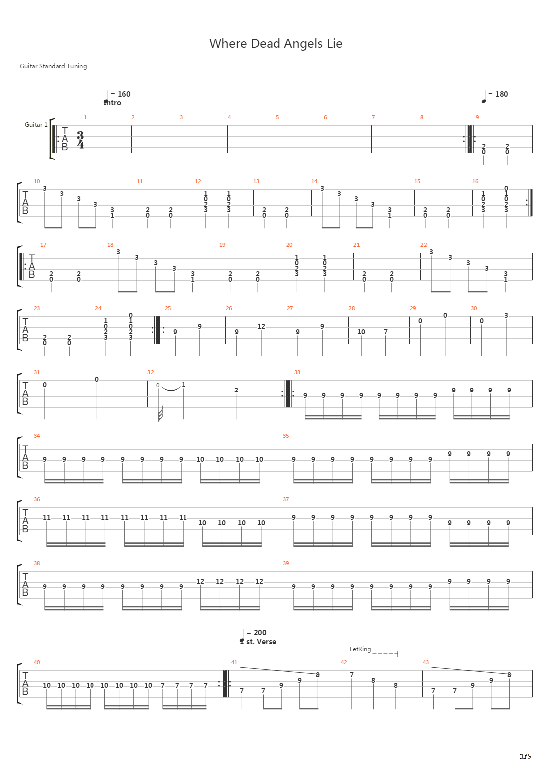 Where Dead Angels Lie吉他谱