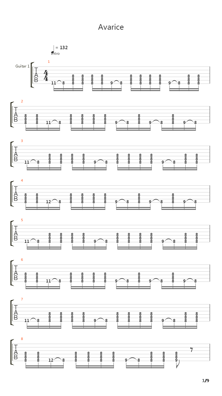 Avarice吉他谱