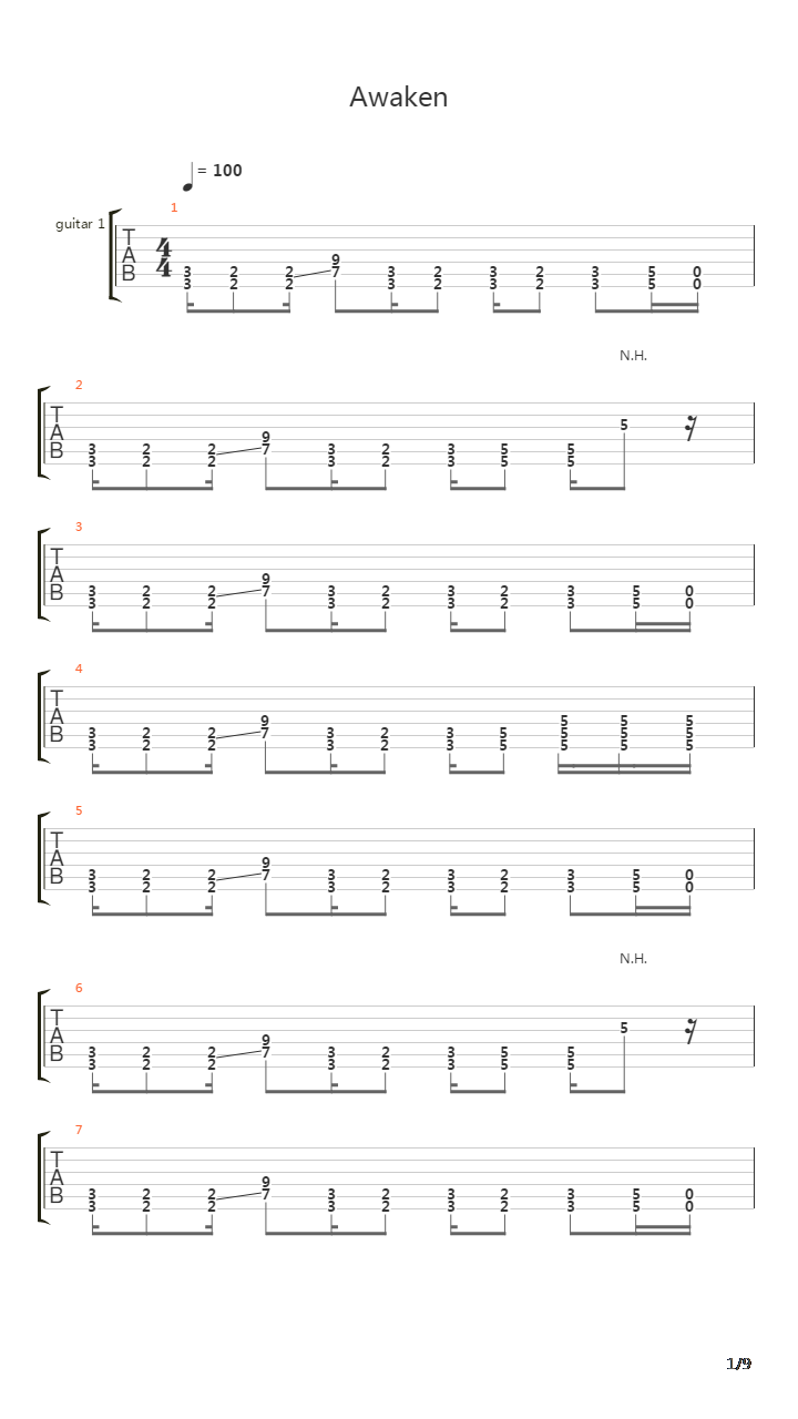 Awaken吉他谱