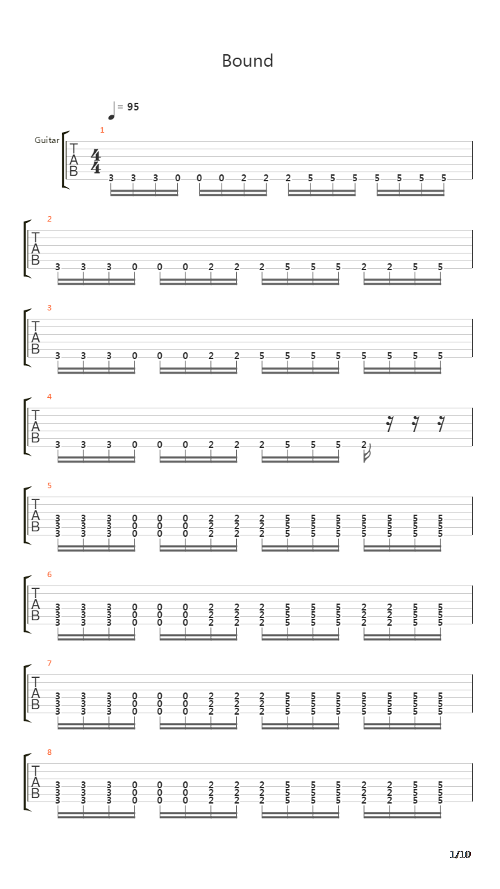 Bound吉他谱
