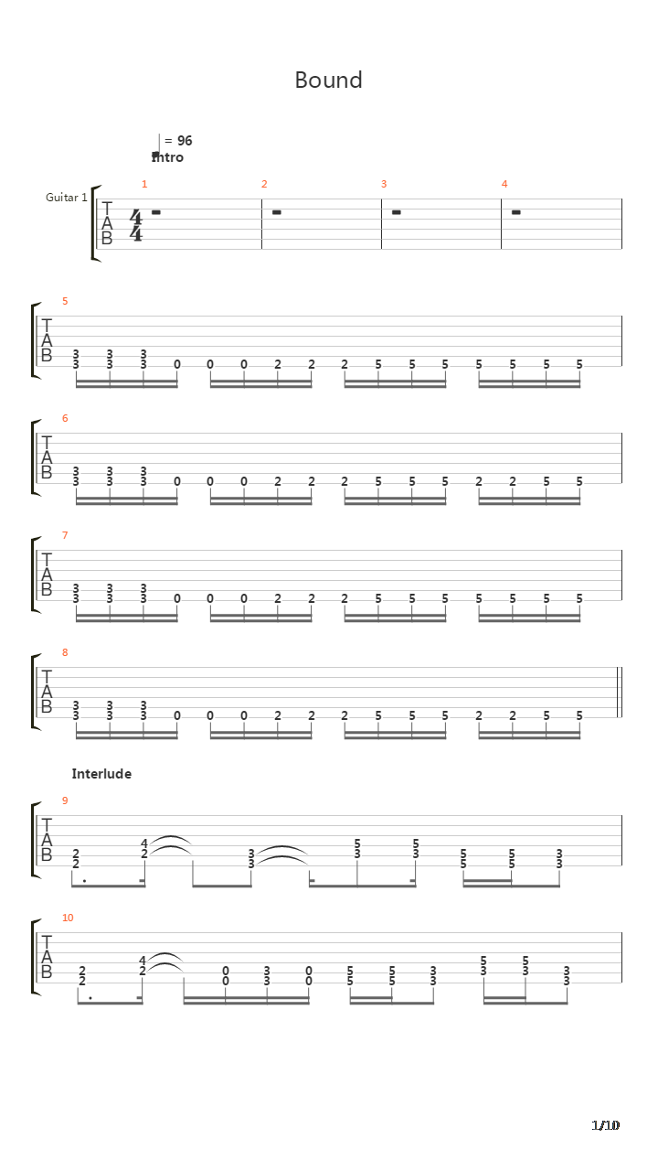 Bound吉他谱