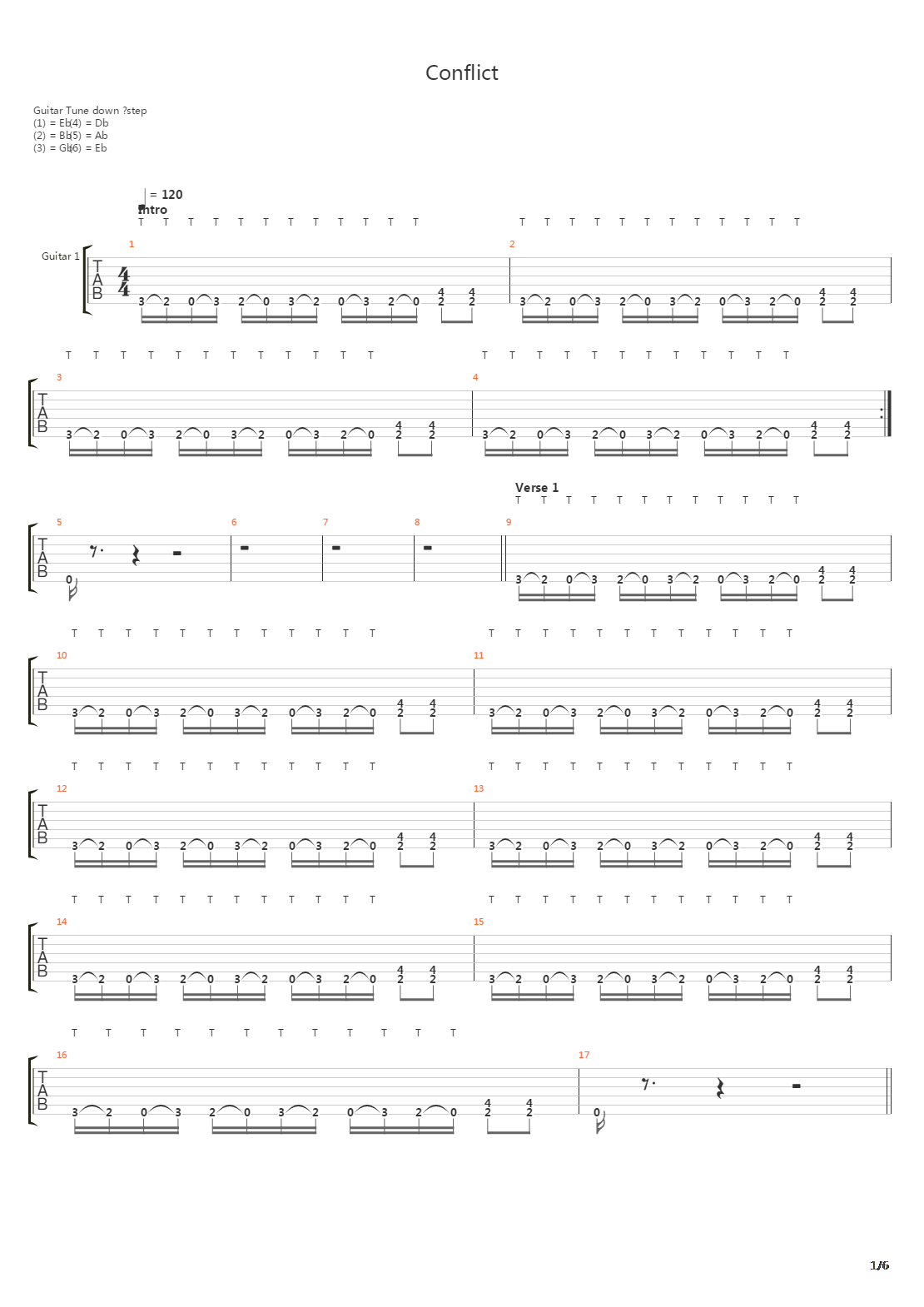 Conflict吉他谱