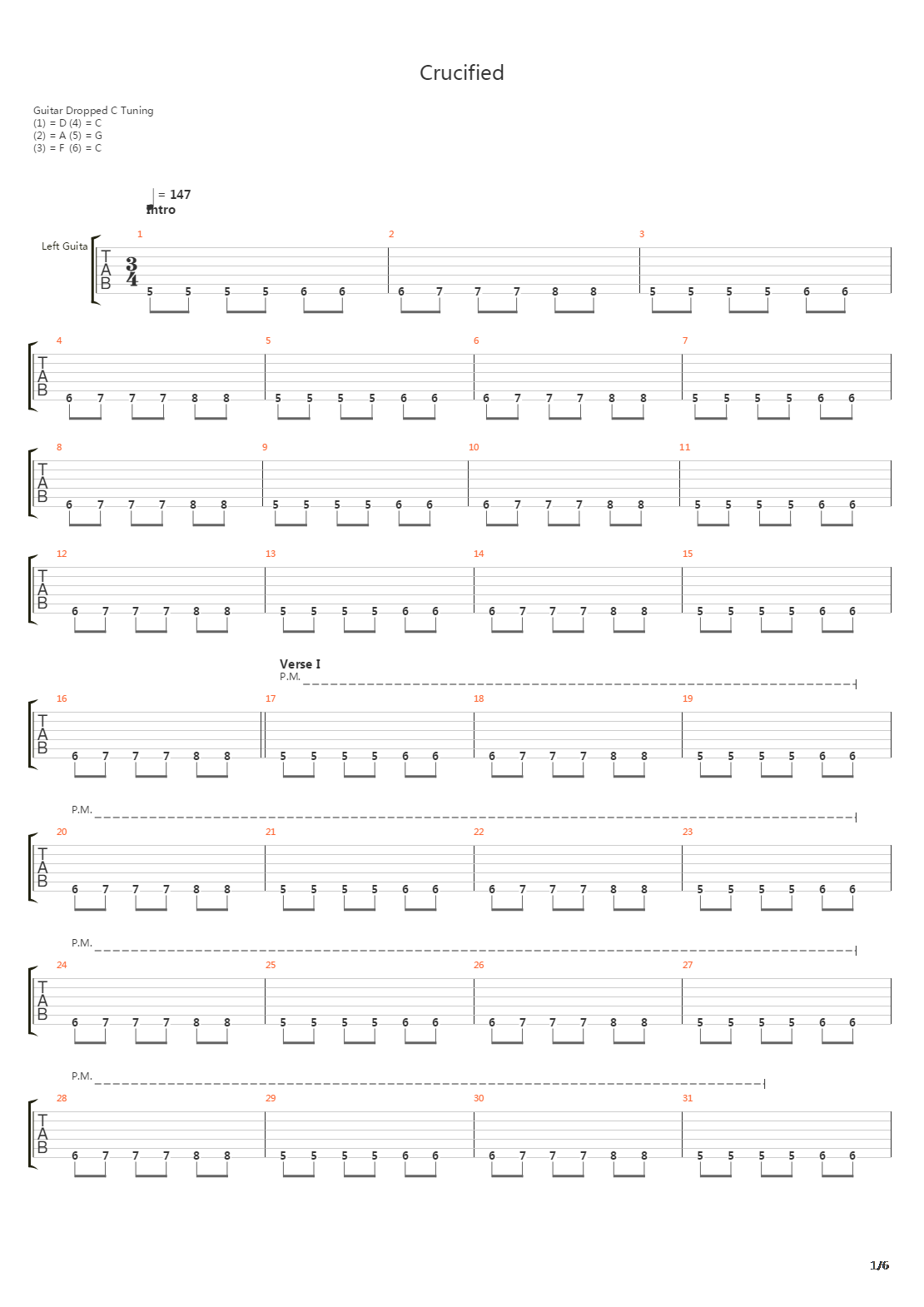 Crucified吉他谱