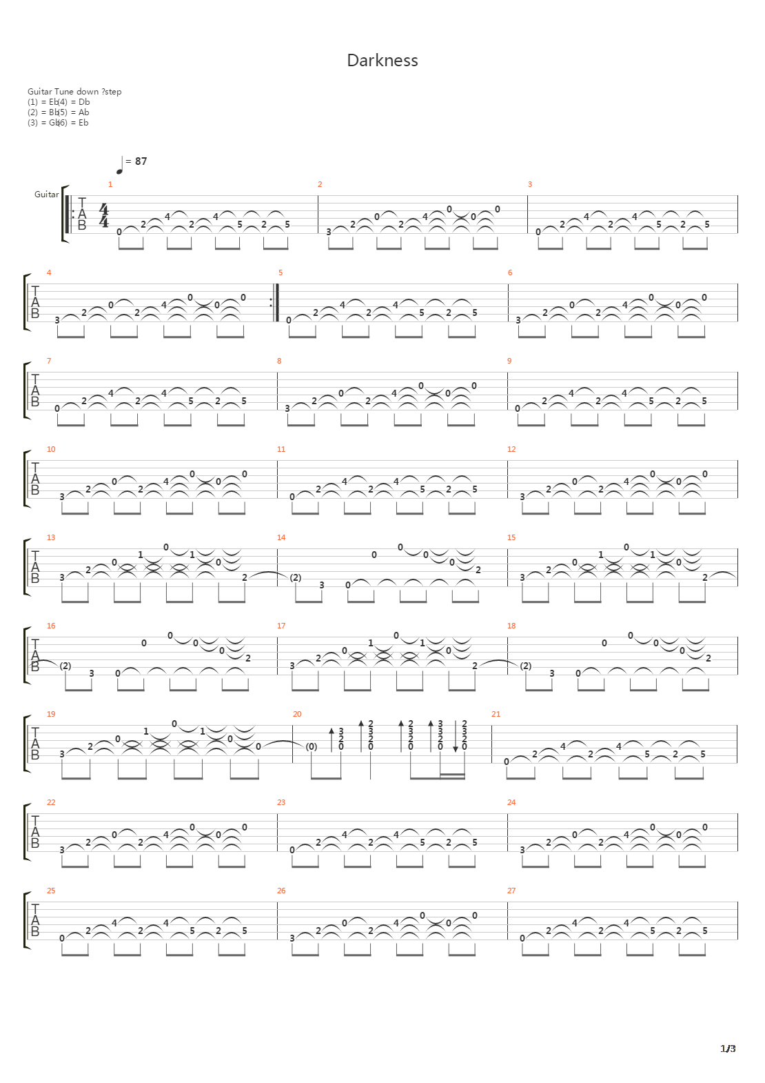 Darkness吉他谱