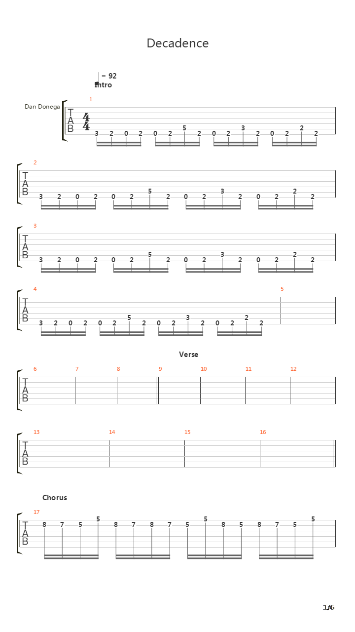 Decadence吉他谱