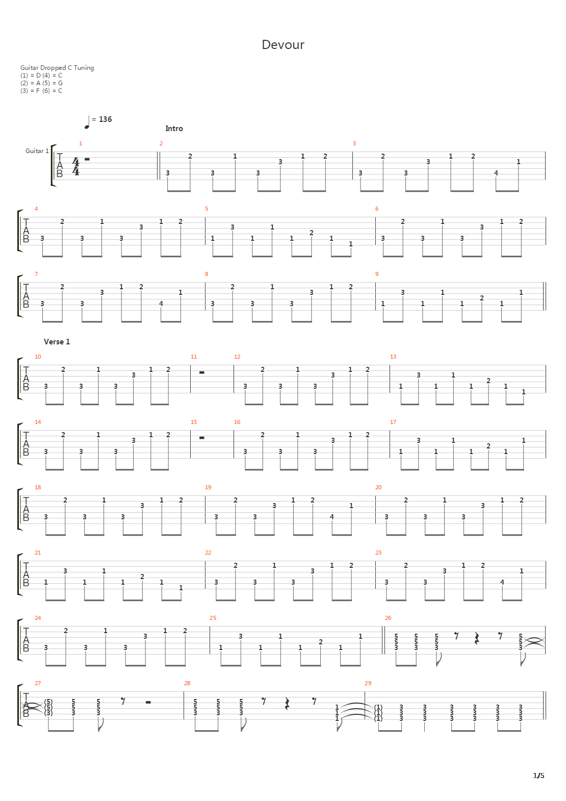 Devour吉他谱