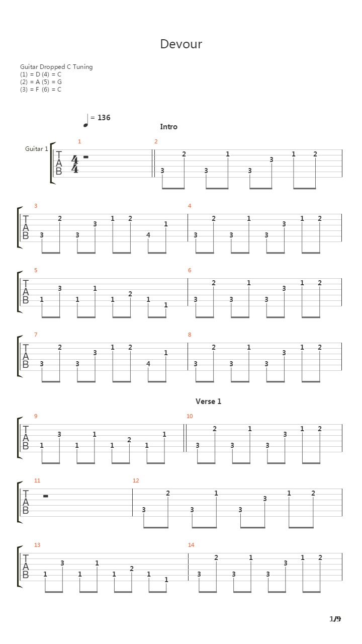 Devour吉他谱