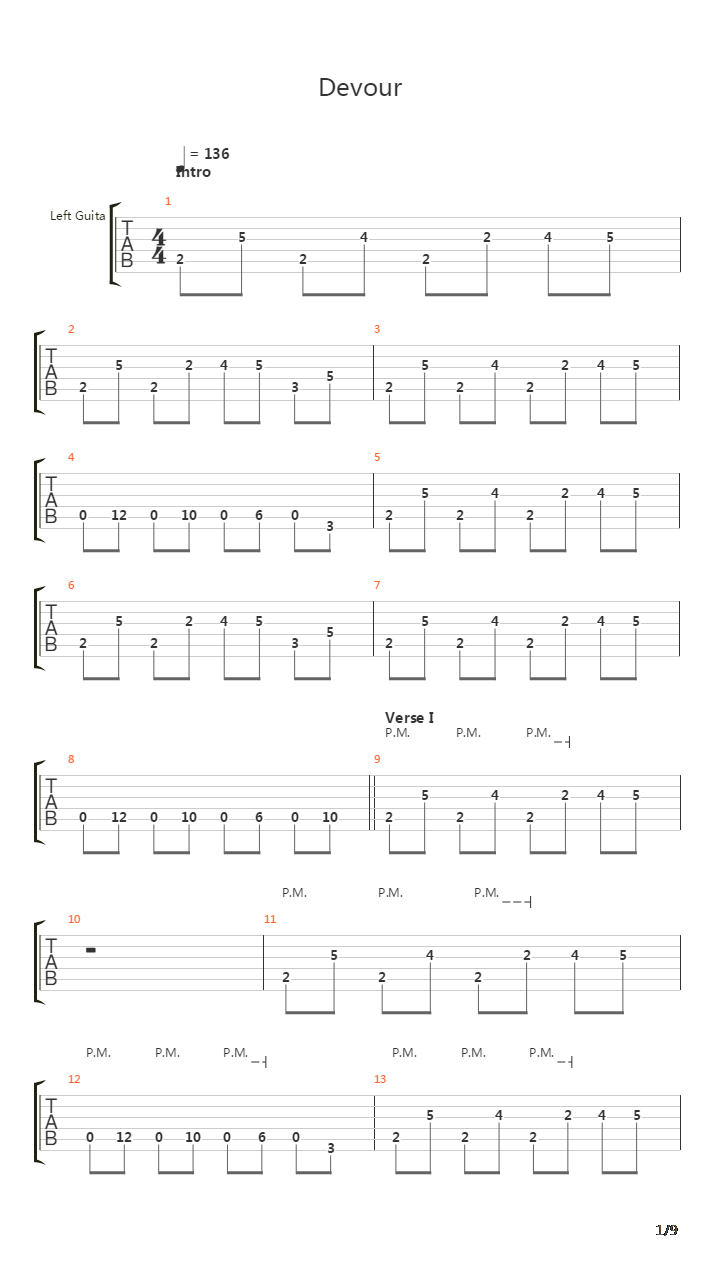 Devour吉他谱