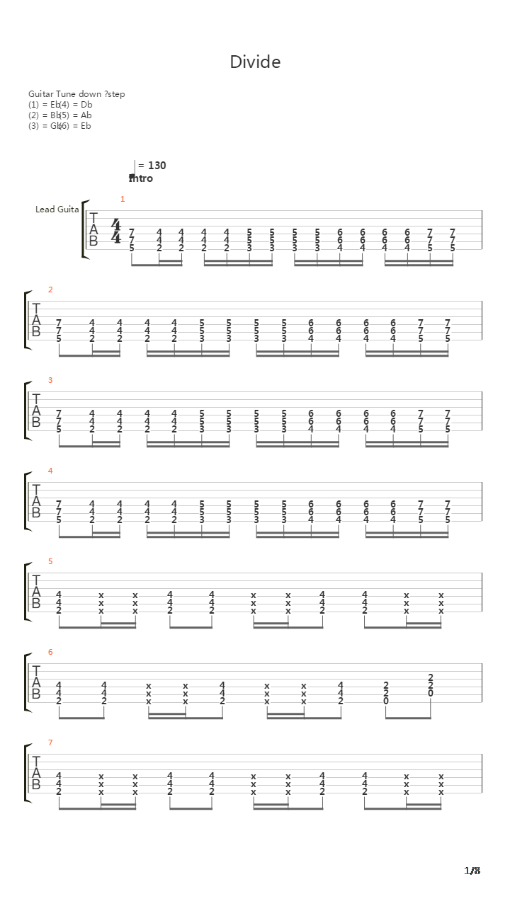 Divide吉他谱