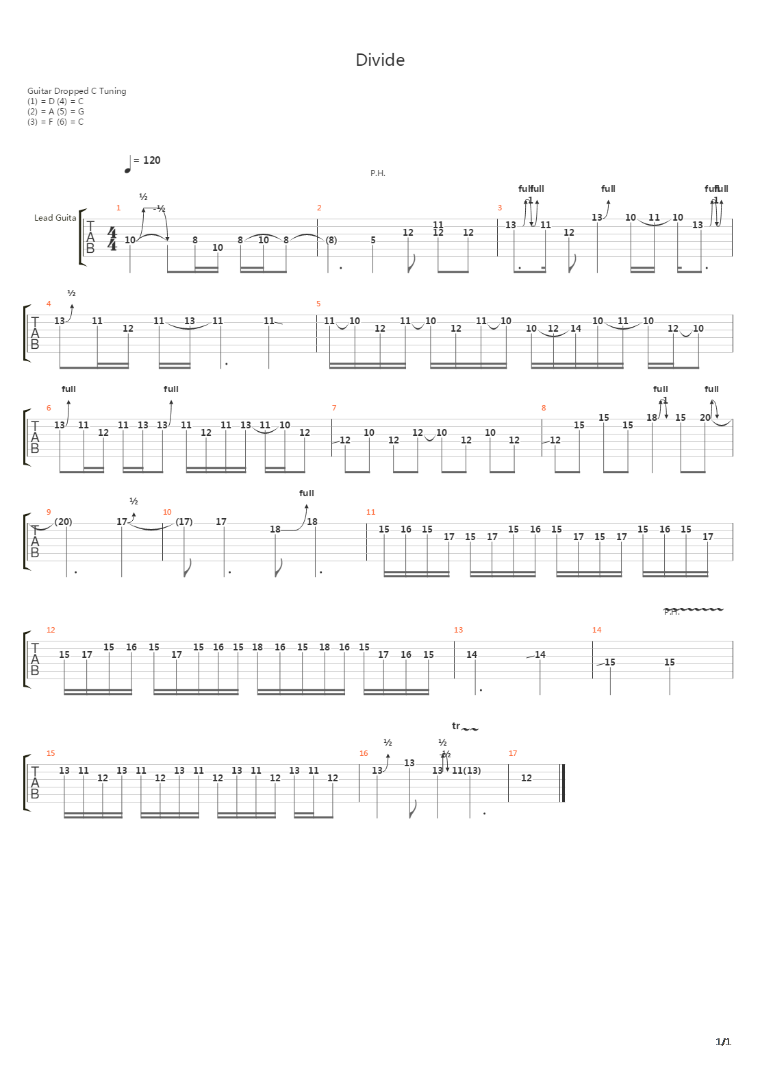 Divide吉他谱