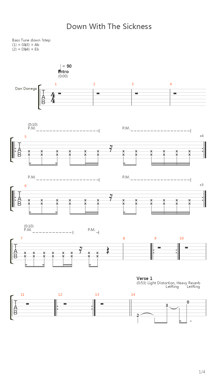 Down With The Sickness吉他谱