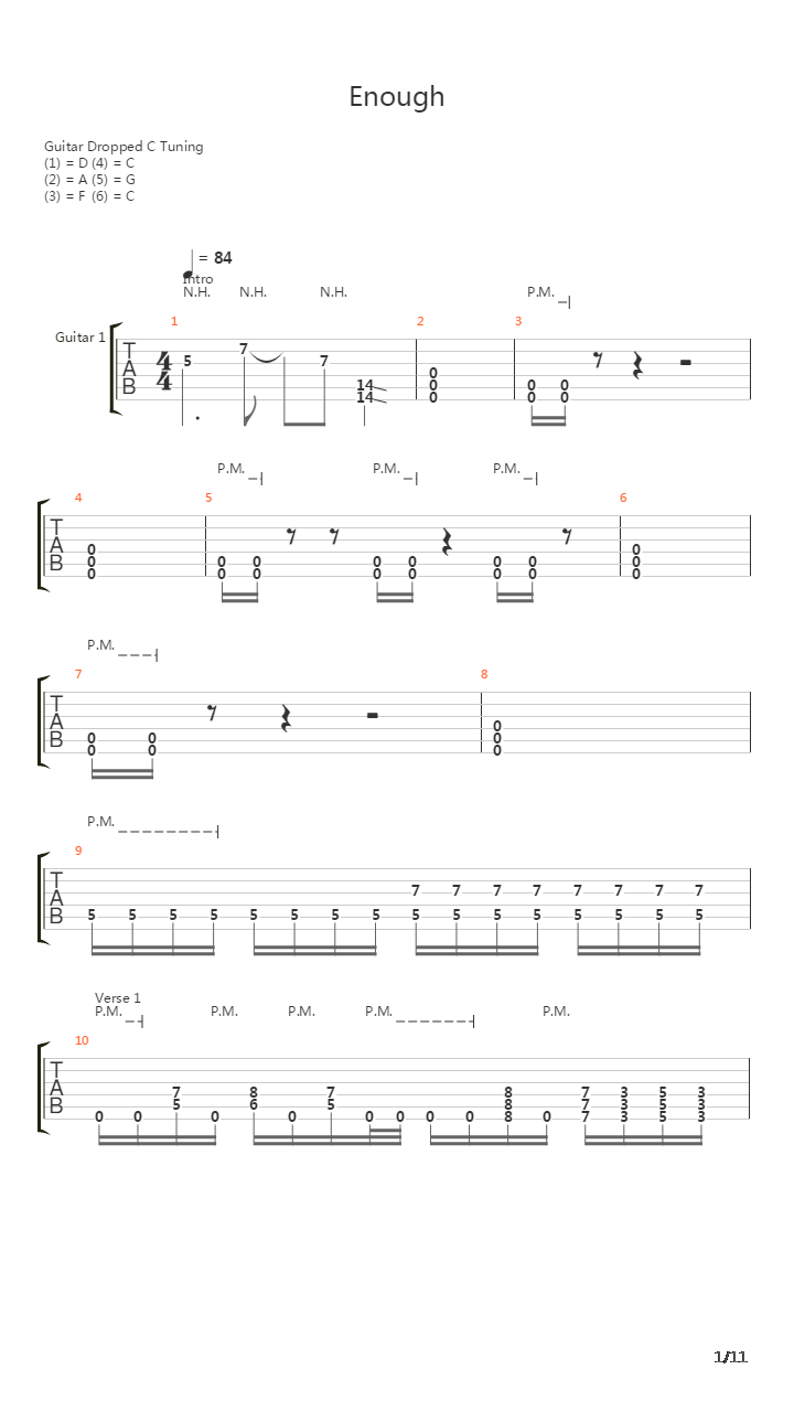 Enough吉他谱