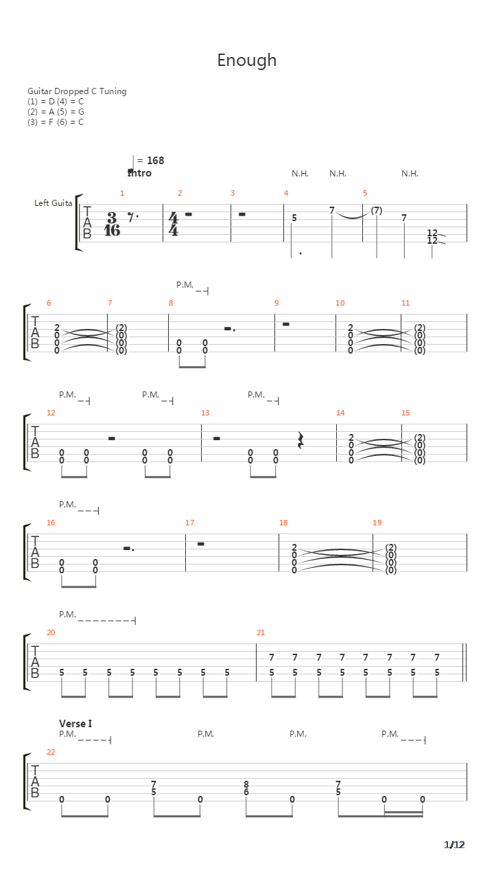 Enough吉他谱