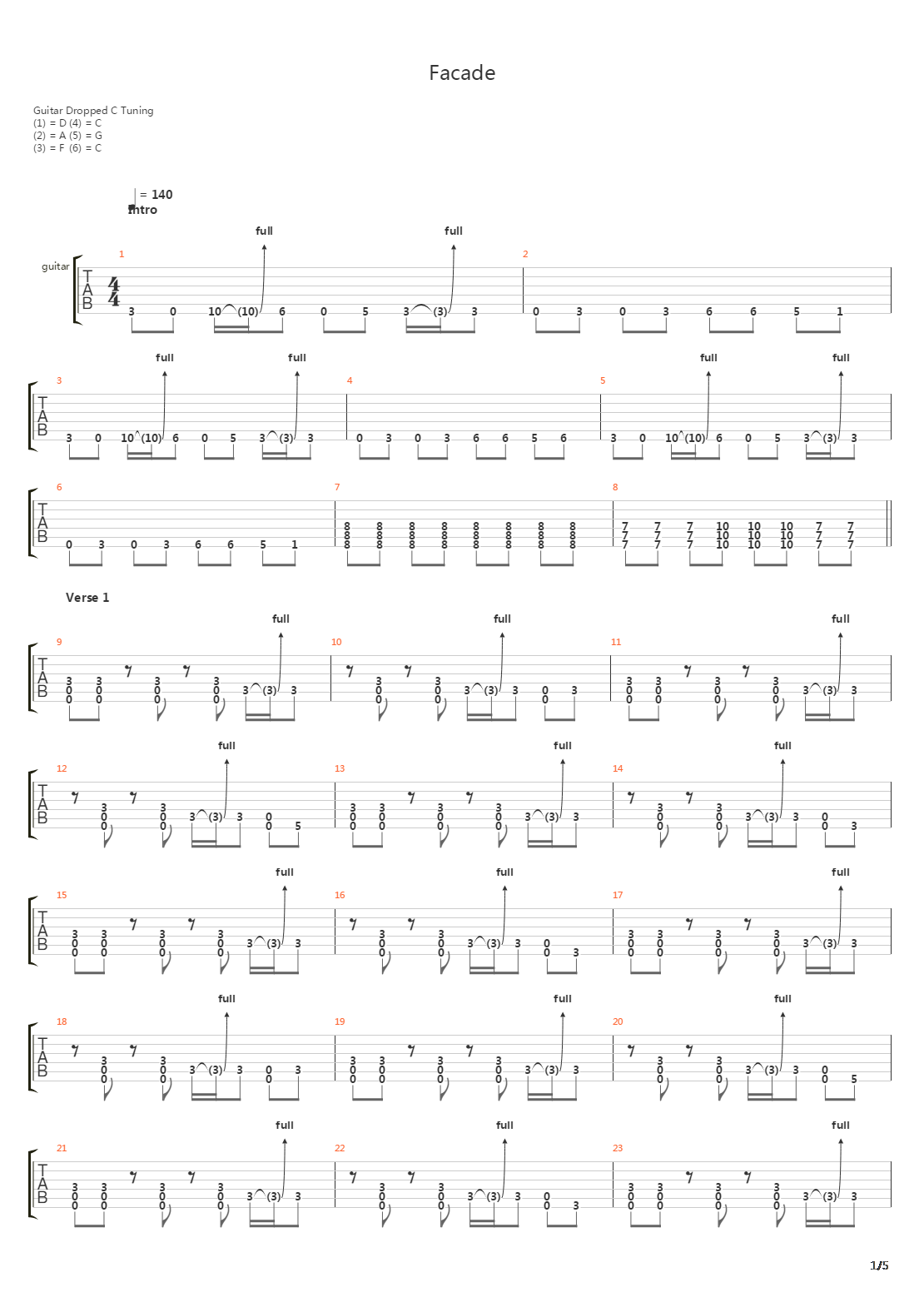 Facade吉他谱