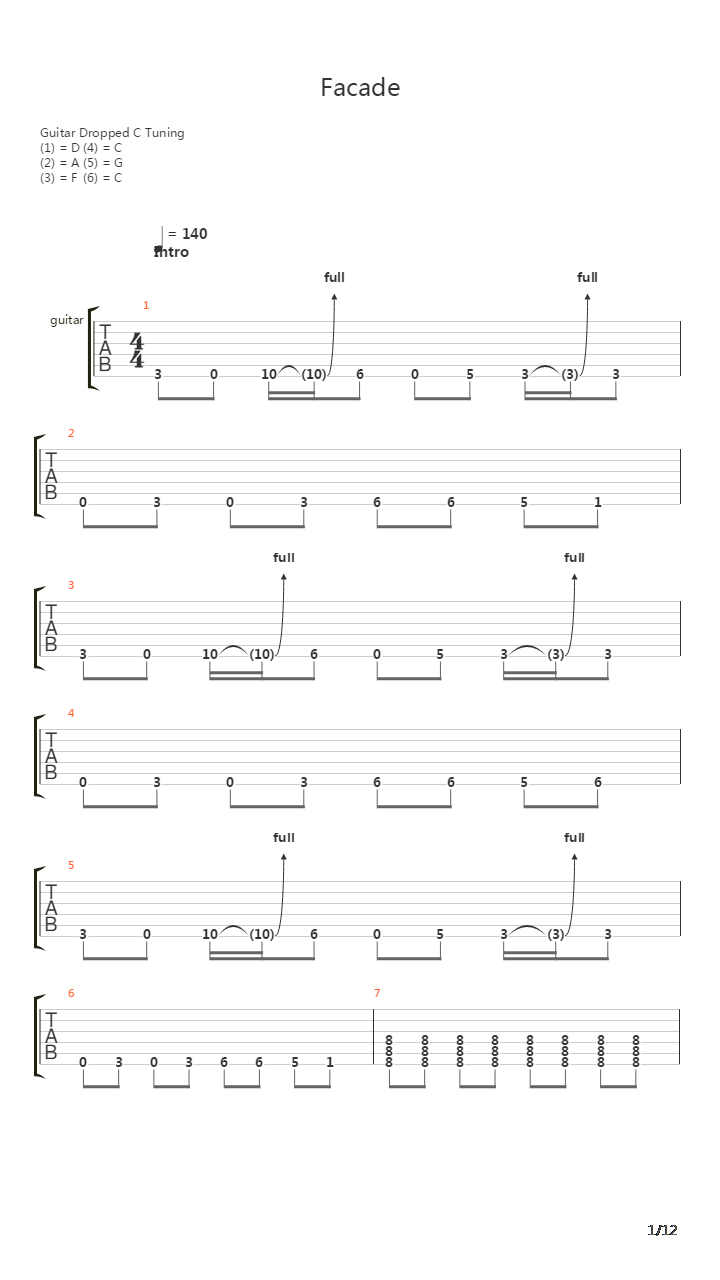 Facade吉他谱