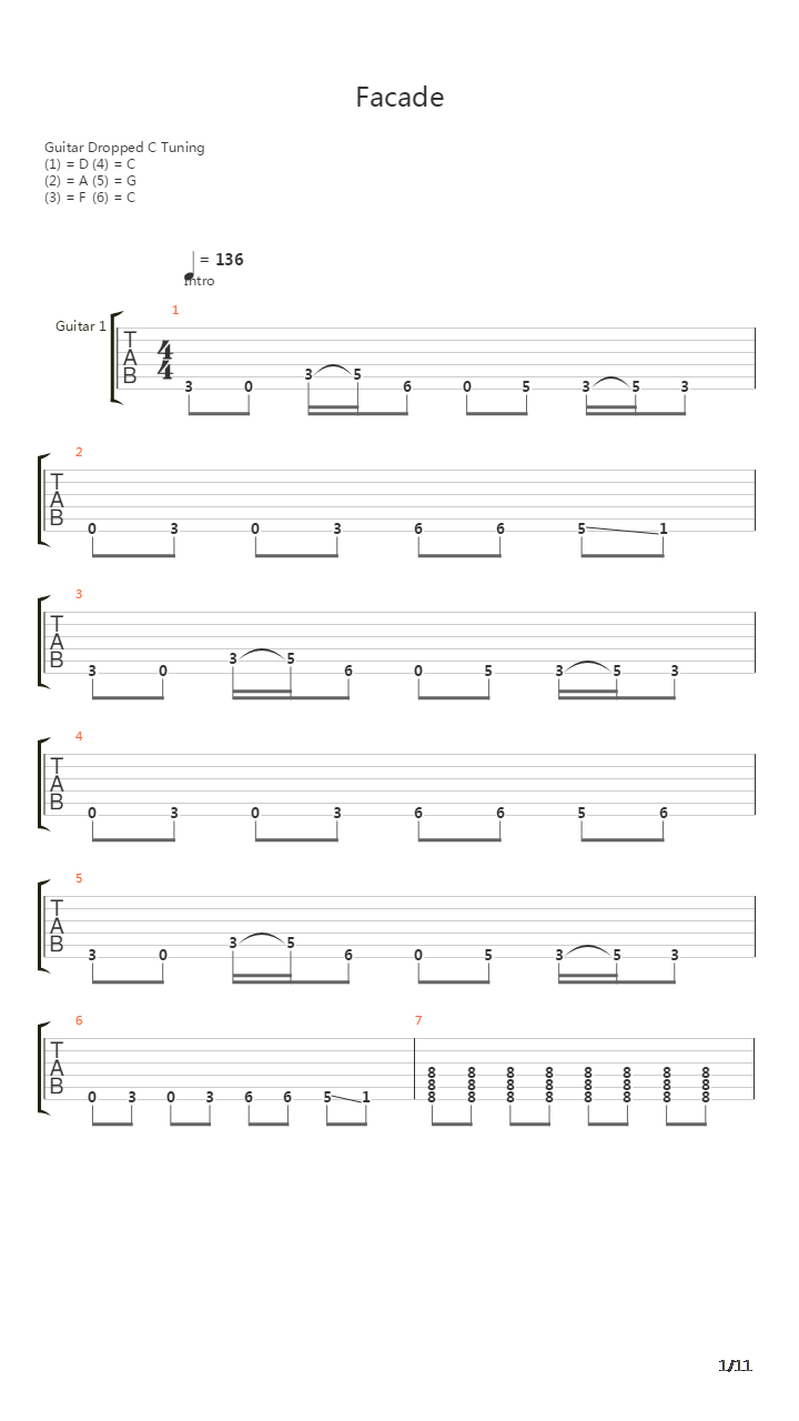 Facade吉他谱