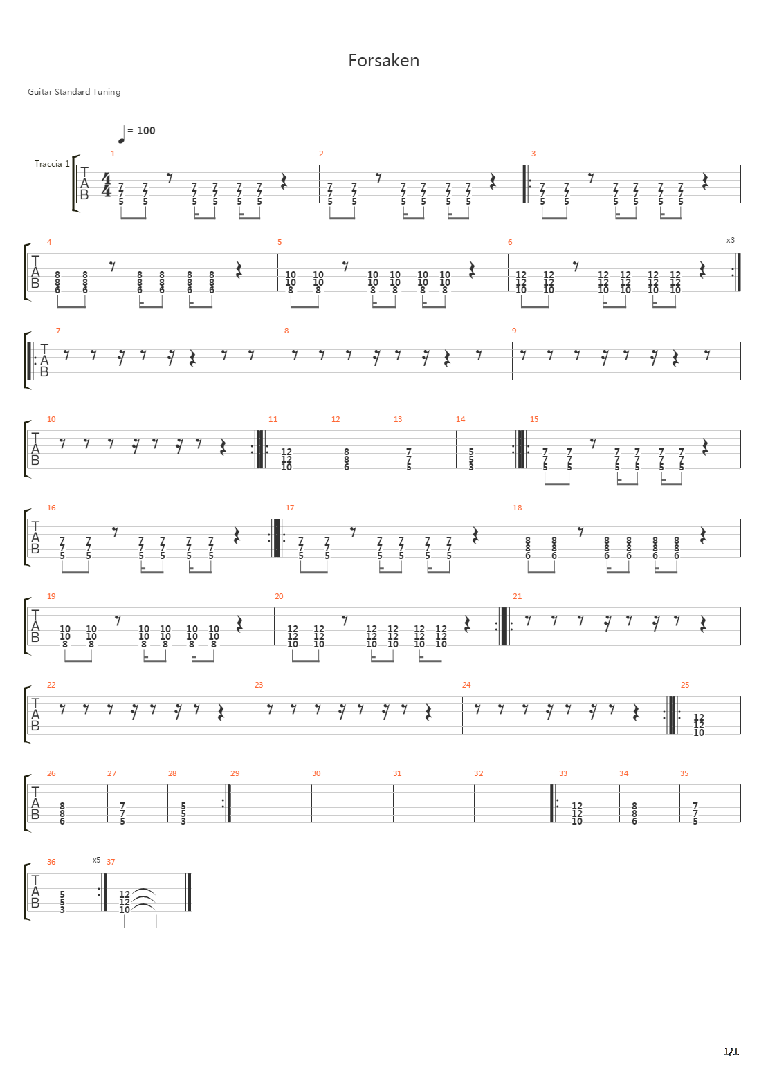 Forsaken吉他谱