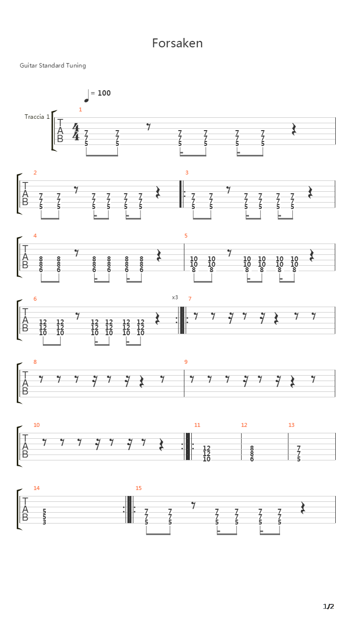 Forsaken吉他谱