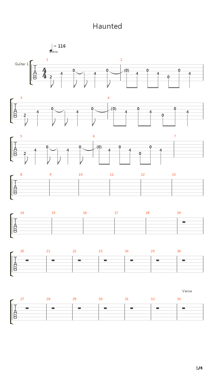 Haunted吉他谱