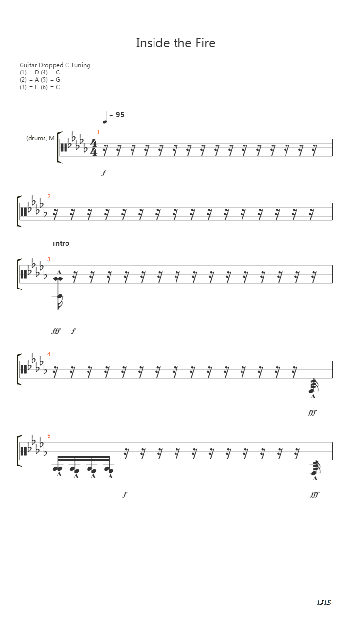 Inside The Fire吉他谱