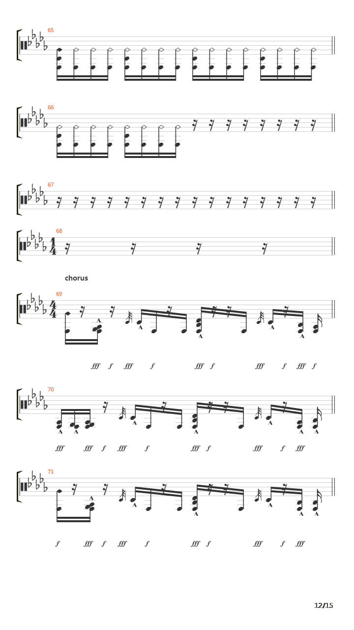 Inside The Fire吉他谱