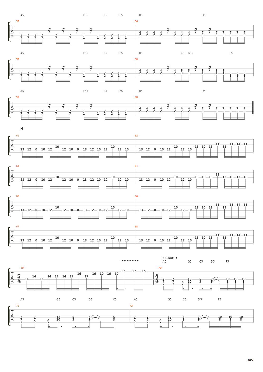 Inside The Fire吉他谱