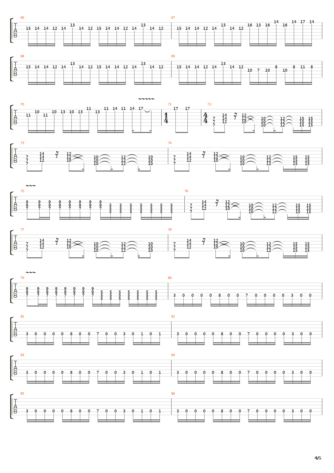 Inside The Fire吉他谱