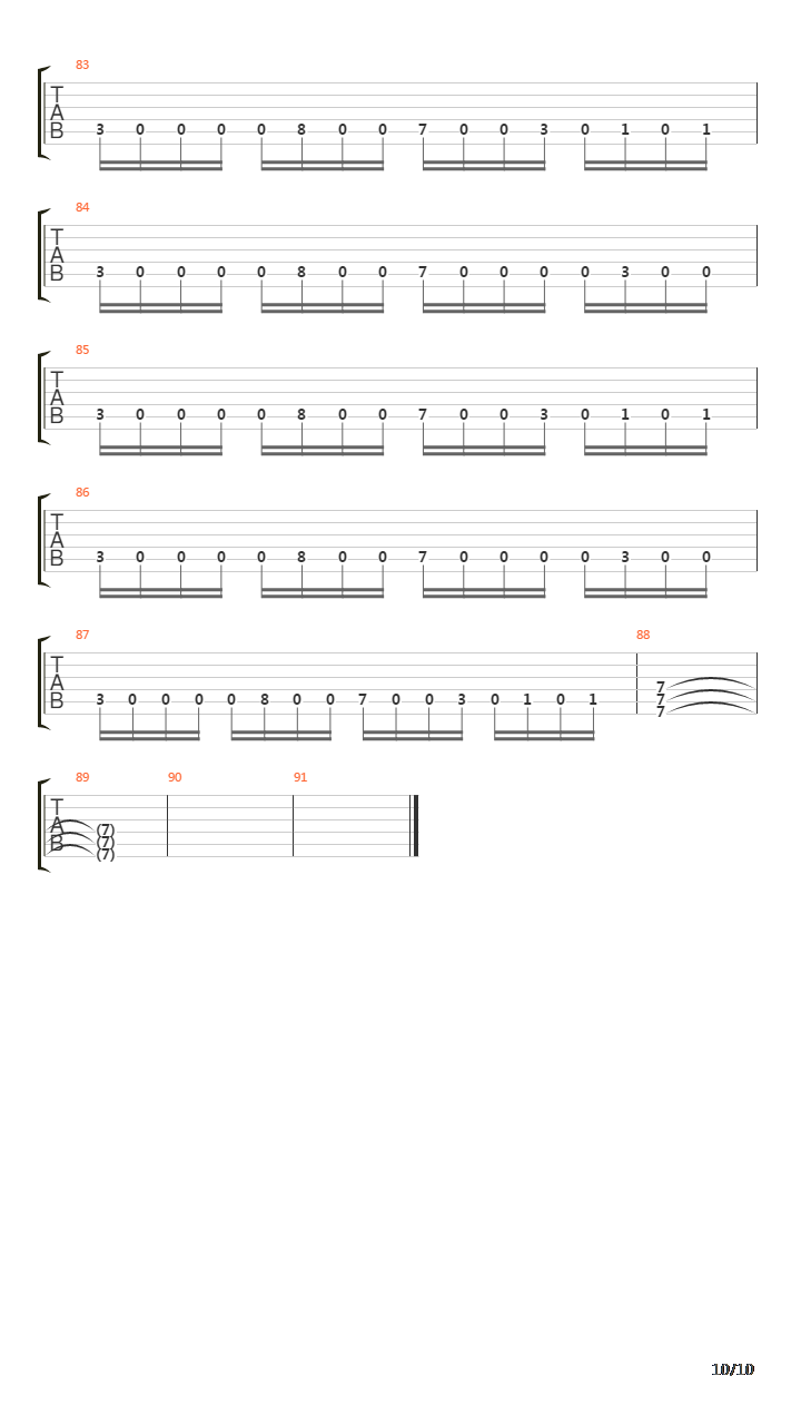 Inside The Fire吉他谱