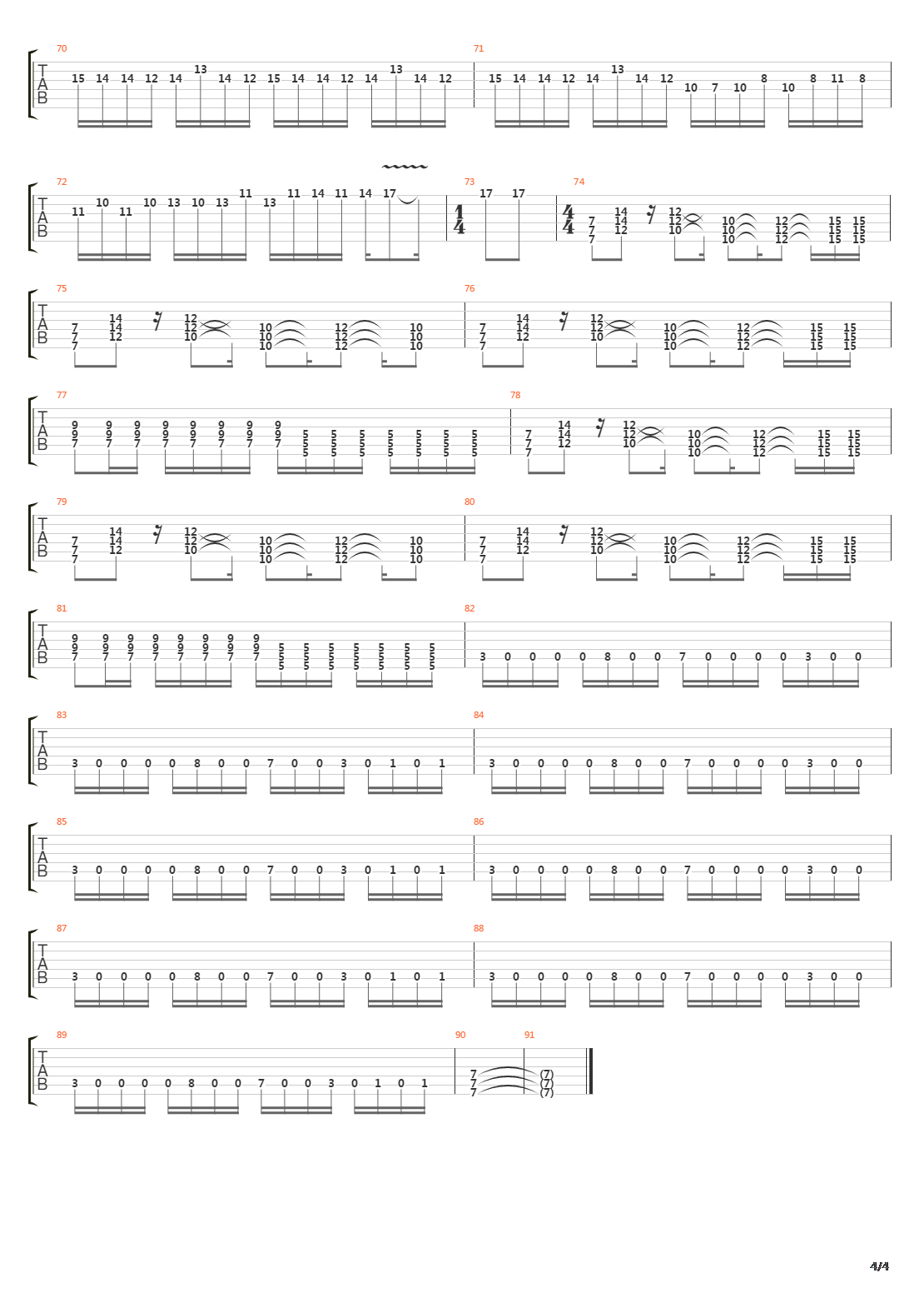 Inside The Fire吉他谱