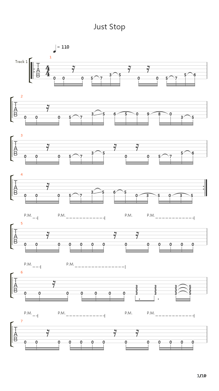 Just Stop吉他谱
