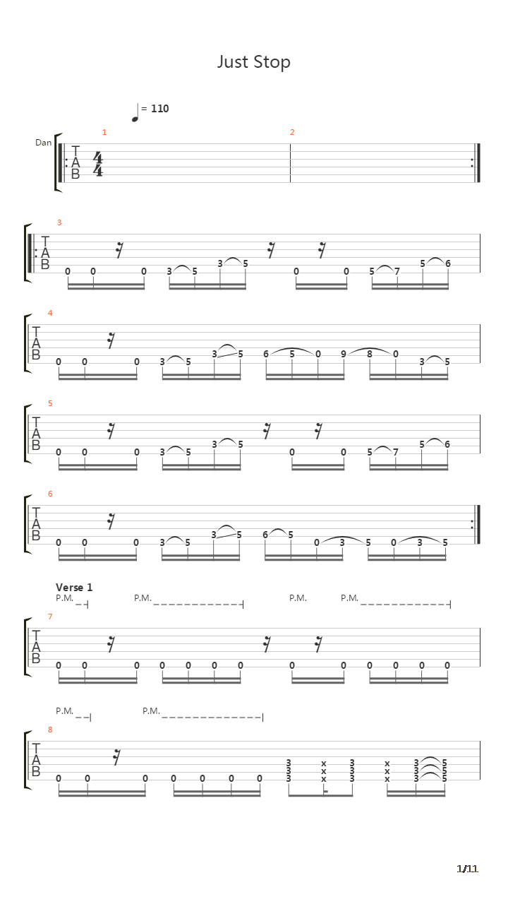 Just Stop吉他谱