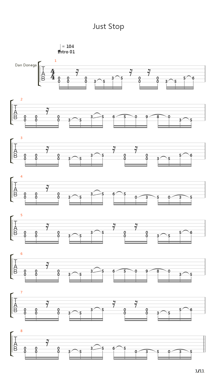 Just Stop吉他谱