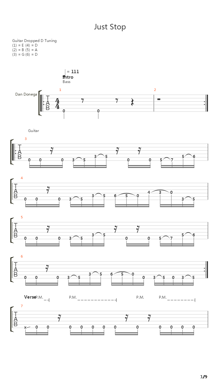 Just Stop吉他谱