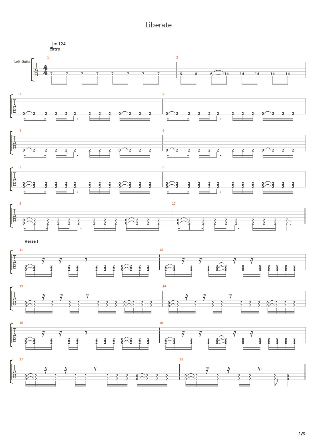 Liberate吉他谱