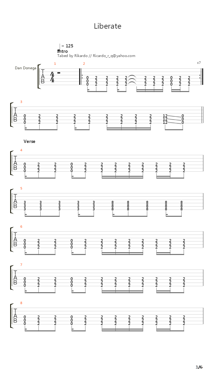 Liberate吉他谱