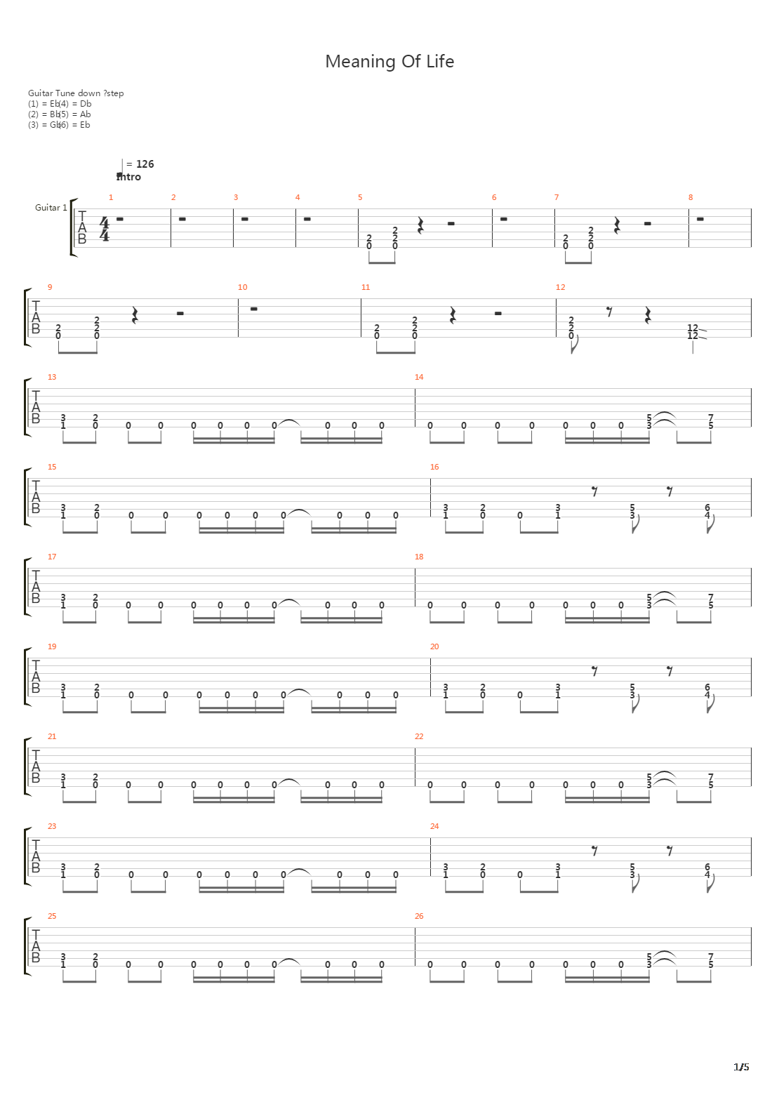Meaning Of Life吉他谱