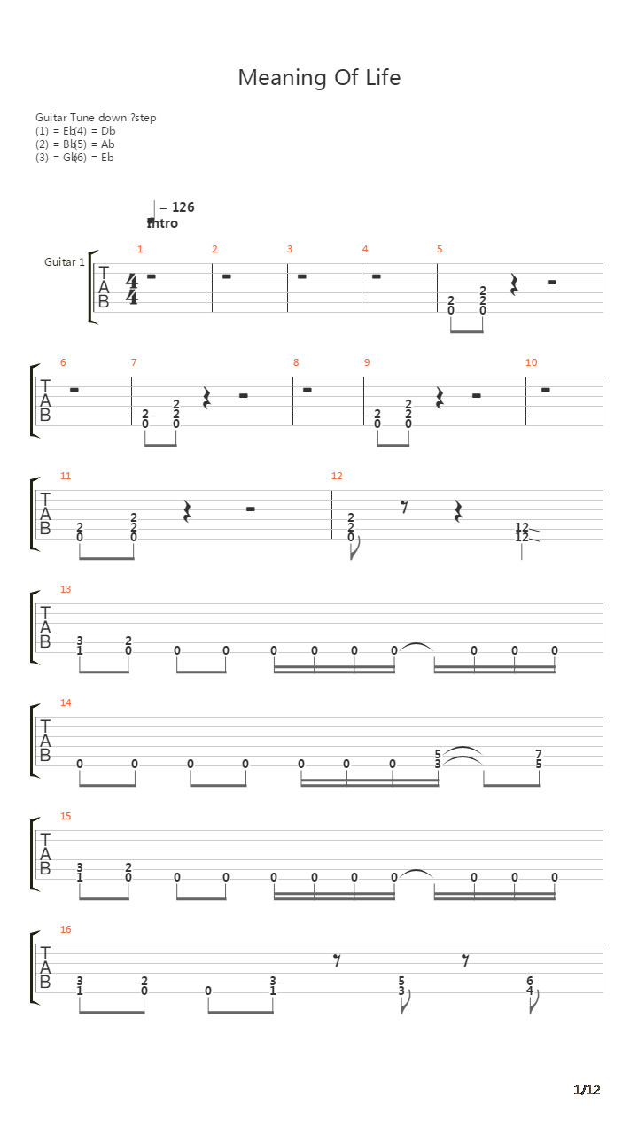 Meaning Of Life吉他谱